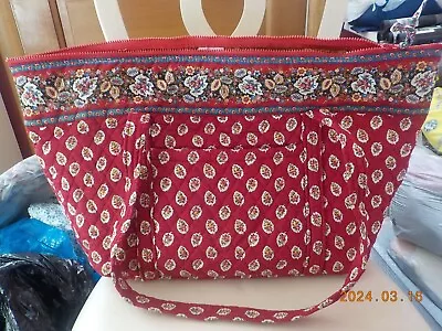 Vera Bradley Miller Tote Bag In Retired Red Leaf Pattern • $60