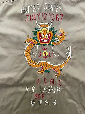 £72.86 • Buy RALPH LAUREN SPORT Women’s Khaki Military Embroidered Dragon Safari Shirt Sz 6
