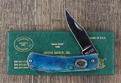 Moore Maker Knife #5100ULB Lock Back 3 ; Blue Bone Scales; NEW And Great Knife! • $5.50