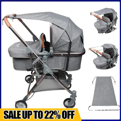 Universal Baby Pram Sun Shade Stroller Buggy Canopy Pushchair Parasol UV Protect • £4.21