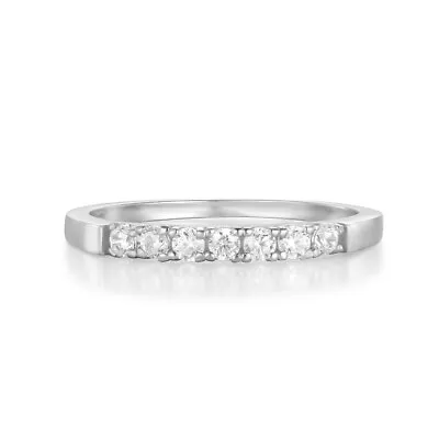 Ladies 925 Sterling Silver 7 Stone White Sapphire Eternity Engagement Ring • £13.50