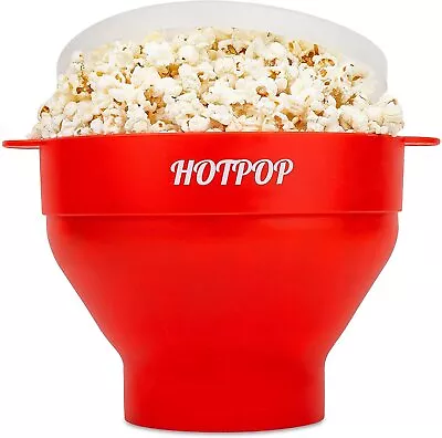 The Original Hotpop Microwave Popcorn Popper - Silicone Bowl 8x2.25 Red  • $13.62