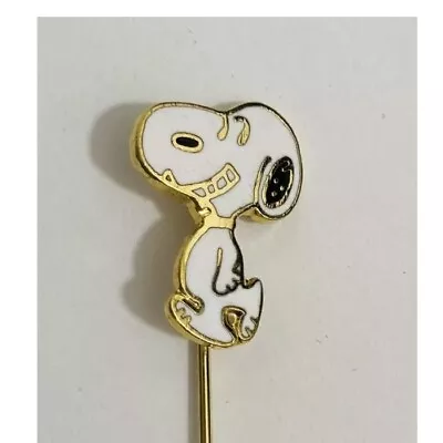 ✨ VTG Aviva Jewelry Peanuts SNOOPY Enamel STICK LAPEL PIN Happy Smile Grin 2.5” • $8.99