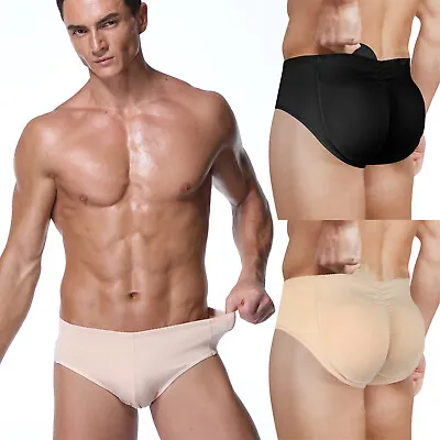 Men Seamless Butt Lifter Padded Lace Panties Enhancer Underwear Fake Ass Panty • $19.79