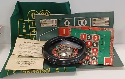 Vintage  Rottgames/Barowe Inc. Bakelite Roulette Wheel & Betting Mats • $49.99