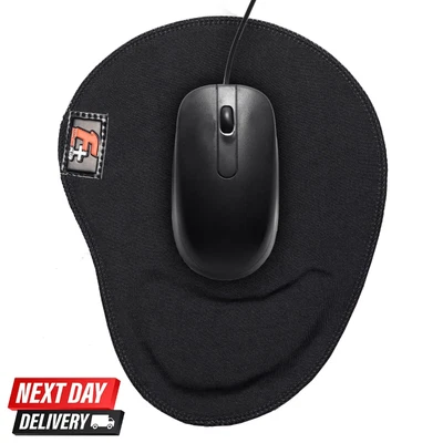 £4.99 • Buy Black Anti-Slip Mouse Mat Pad With Foam Wrist Support PC & LAPTOP ~UK SELLER~