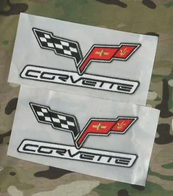 CORVETTE RACING VETTE PERFORMANCE PARTS C-6 5  LOGO 2-EMBLEM Stick-on PATCH SET • $16.99