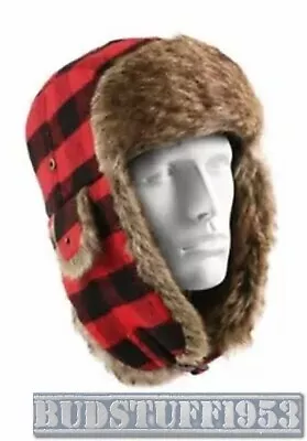 Rothco Fur Flyers Hat Red Plaid - Size 7 • $12.95