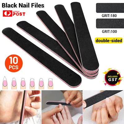 1-100 Pro Black Double Sided Manicure Sanding Nail Art File Buffer Emery Boards • $3.72