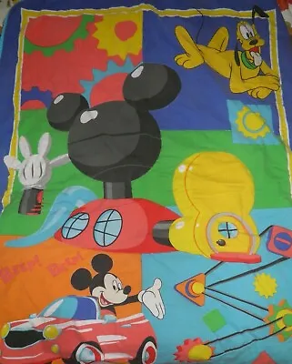 Vintage Walt Disney Mickey Mouse & Goofy Beep Beep Twin Size Comforter Blanket  • $9.99