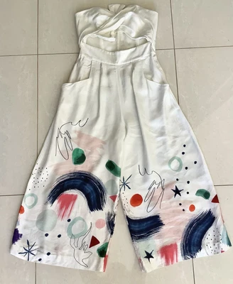 $65 • Buy Sass & Bide Pastiche Wide Leg Cut Out Printed Suit, Size 10