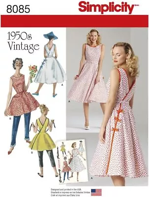 Simplicity 8085 1950'S Vintage Fashion Women's Wrap Dress Sewing Patterns Sizes • $12.19
