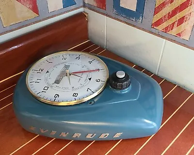 Vintage 1946-47 Evinrude Zephyr /sportwin 5.4hp Outboard Motor Fuel Tank  Clock • $239