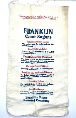 Vintage Franklin Sugar Refining Co Philadelphia Advertising 5 Lb Sack • $14