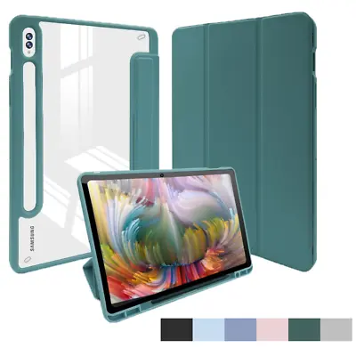 For Samsung Galaxy Tab A7 A8 S6 Lite S7 S8+ Ultra PU Leather Case Cover Pen Slot • $11.49