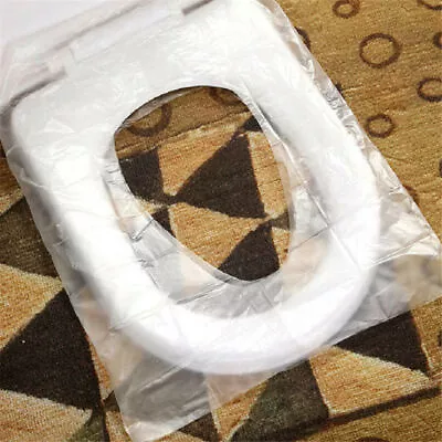 £7.49 • Buy 20pcs Disposable Travel Safety PE Plastic Toilet Seat Cover Mat Cushion Mat~
