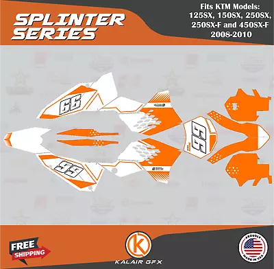 Graphics Kit For KTM 250SX-F And 450SX-F (2008-2010) Splinter Series - White • $126.99