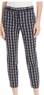 $34 • Buy Theory Treeca Pants Wool Geometric Color Block Plaid Black Brown Ivory Sz O NWOT