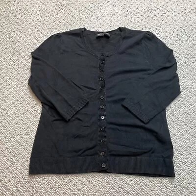 Mossimo Cardigan Sweater Womens XL (Shrunken To Medium) Black Button Up Cotton • $14.99