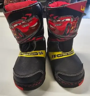 Disney Cars Size 5 Toddler Snow Boots Pixar Lightning McQueen Red Black Clean • $12.99