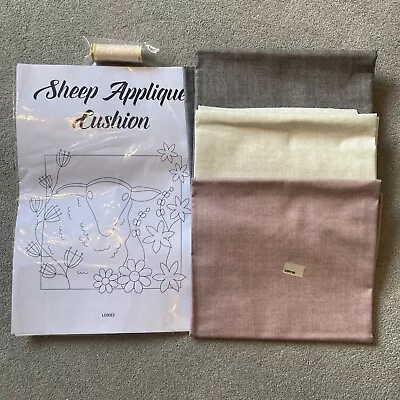 Sheep Appliqué Cushion Sewing Pattern & Makower Fabric Bundle With Tread • £7