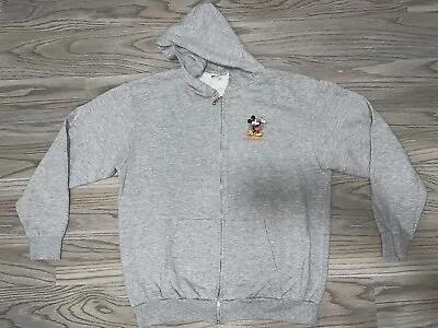 Walt Disney World Mickey Mouse Grey Sweatshirt/Hoodie Zip Adult Unisex Sz (XL) • $18.99