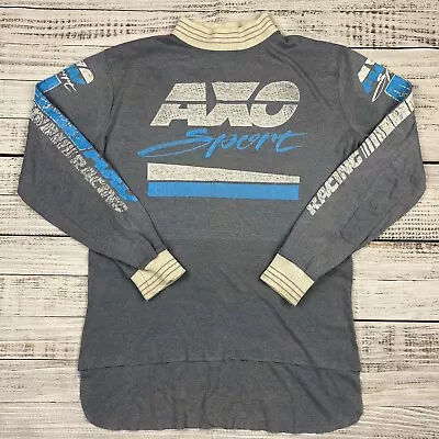 Vintage 90s AXO Sport Faded Blue Motocross MTB Jersey Shirt Mens Medium Racing • $49.95