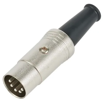 1*5 PIN DIN Connector Midi Cable Lead Audio Plug Male Inline Silver+Black AU • $6.21