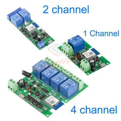 1/2/4 Channel DC7-32V USB 5V WIFI Remote Control Relay Switch Module 433MHZ • $11.87