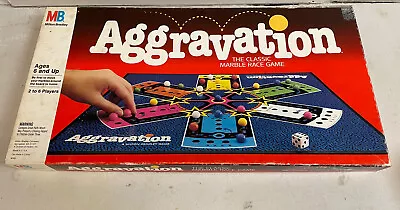 Aggravation Vintage Board Game 1989 Milton Bradley Complete Marbles Race 80's • $10.99