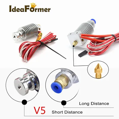 V5 12V Bowden/Wade J-head Hot End With MK8 Heating Block For 1.75/3.0mm Filament • $4.79