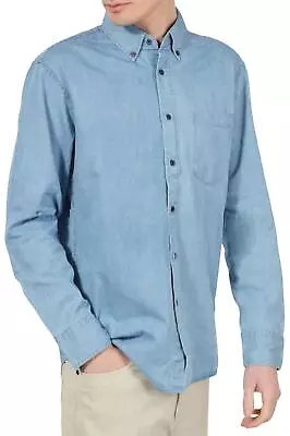 Uniqlo Mens Shirt Mens Chambray Denim Cotton Shirt Choice Of Colours • £16.50