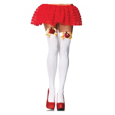 £8.25 • Buy Women Thigh High Stockings Poison Apple White Long Socks Halloween Party Costume