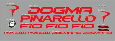 $39 • Buy Pinarello Dogma F10 Custom Made Frame Decal Set Matte Red