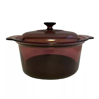 Vision Corning Cookware 3.5 L Dutch Oven Stock Pot W/ Lid Cranberry Teflon READ • $32.98