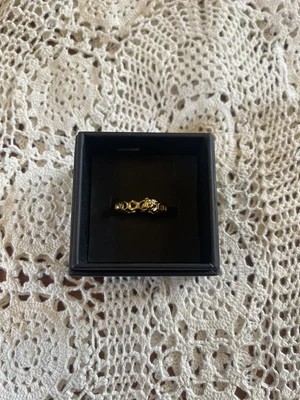 $20 • Buy Honeybee Pandora Ring 18K Gold Plated Shine With Black Enamel