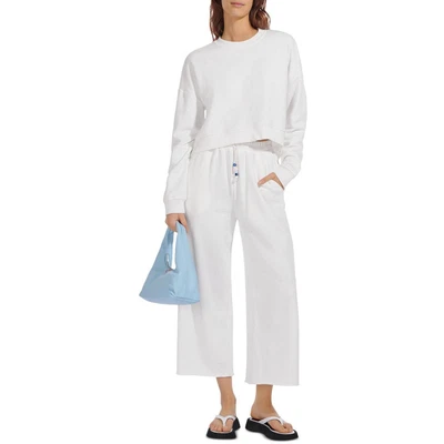 $60.39 • Buy STAUD Womens Ivory Cropped Cotton Wide Leg Sweatpants L BHFO 2030