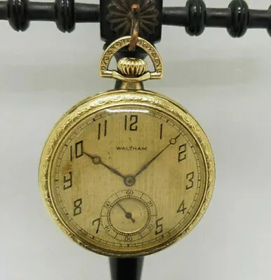£89 • Buy Antique Waltham Gold Plated Pocket Watch 44 Mm. /e094