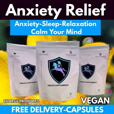 Anxiety Capsules 600mg Pills Vegan Stress Relief Relaxation Memory See VIDEO • £7.95