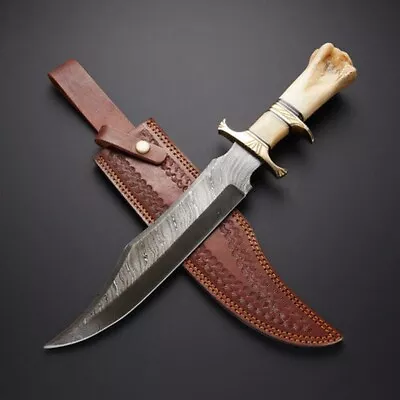 Large Hunting Knife Bowie Sharp Fixed Blade Camping Military Outdoor Survival AU • $102.99