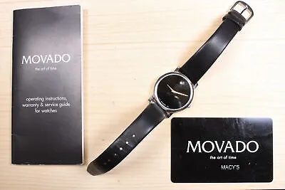 Movado Museum Quartz Movement Wristwatch Fresh Battery And Papers X662D • $150