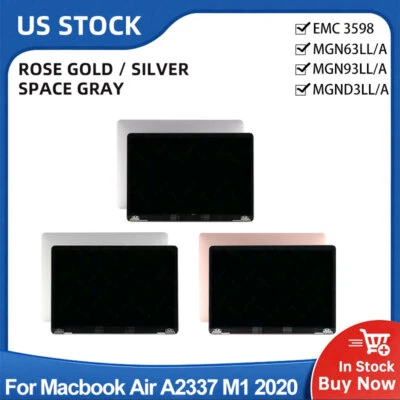 $175.99 • Buy For MacBook Air M1 A2337 2020 LCD Screen Display Assembly Replacement EMC 3598