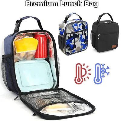 Insulated Lunch Bag Box For Women Men Thermos Cooler Hot Cold Adult Tote Food UK • £7.29