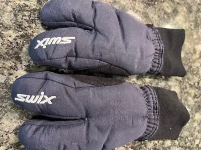 SWIX Kids Youth Split Finger Lobster Gloves Size JS Junior Small Navy Black Good • $24.99