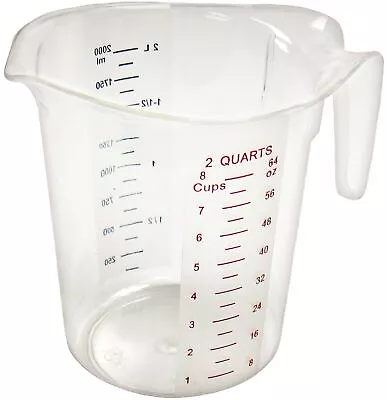 Winco PMCP-200 Measuring Cup Polycarbonate 2-Quart Clear • $21.67