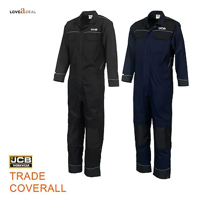 £42.95 • Buy JCB Mens Coveralls Heavy Duty Polycotton Boiler Suit Mechanics Overall Work Wear