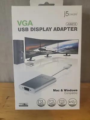 USB 2.0 To VGA Display Adapter JUA210 Windows Mac Compatible J5Create • $15