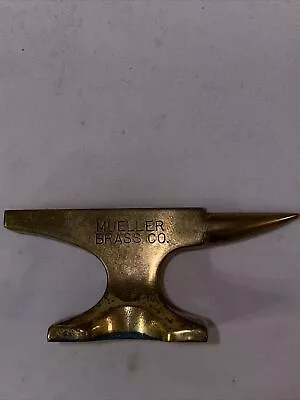 Vintage  Advertising Signed Mueller Brass Co Mini Anvil Sample Paperweight • $69.99