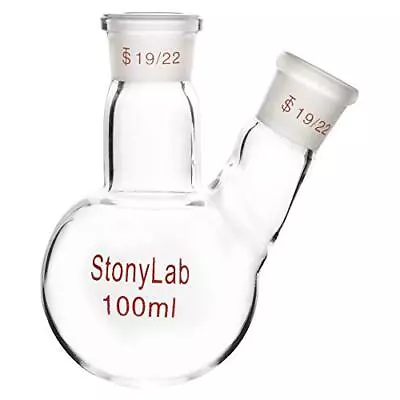 Glass 100ml Heavy Wall 2 Neck Round Bottom Flask RBF With 19/22 Center And S... • $40.68