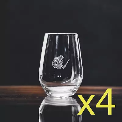 Viking Stemless Wine Glasses X4 Premium 15 Oz Personalize Berserker Norse NEW • $40